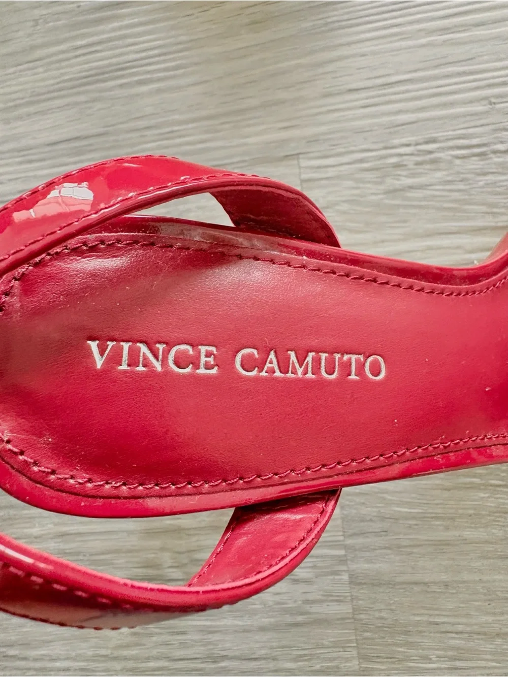 Vince Camuto Red Patent Platform Block-Heel Sandals